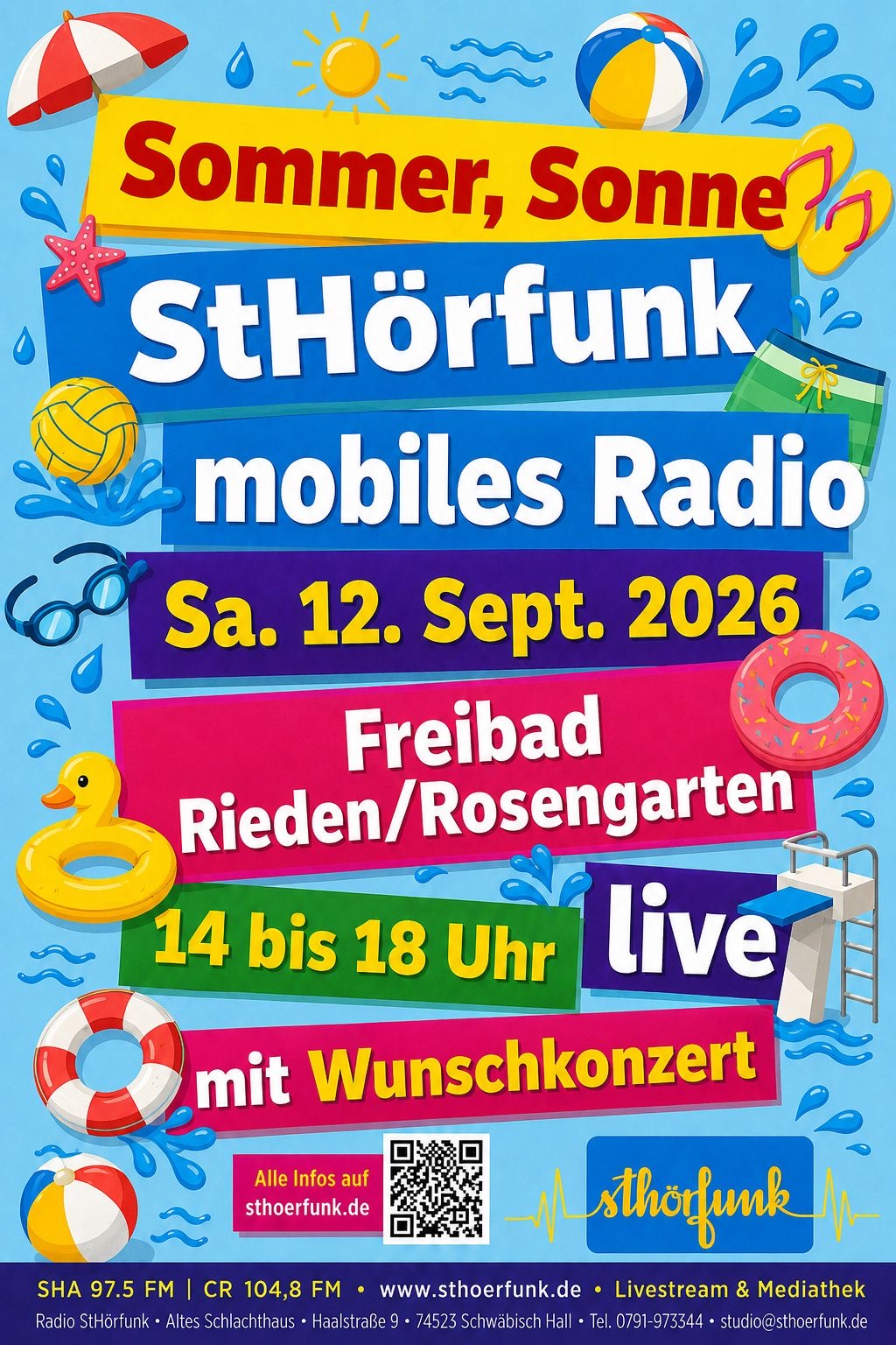 Mobiles Radio im Freibad Rieden